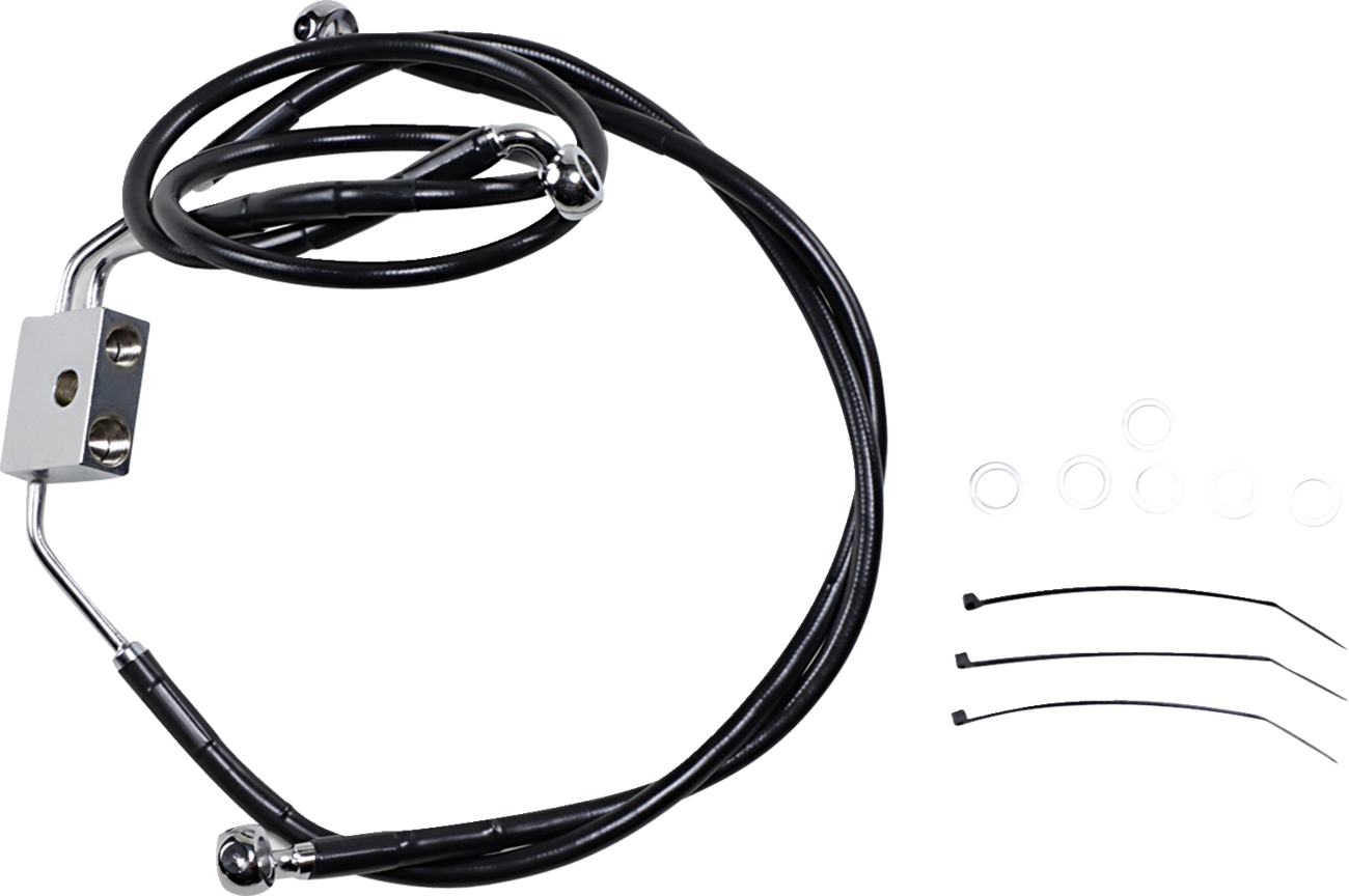 Drag specialties Brake Line - Front - Black - +10" - FXDF '12-'17 2012-2017 Harley Davidson FXDF Fat Bob