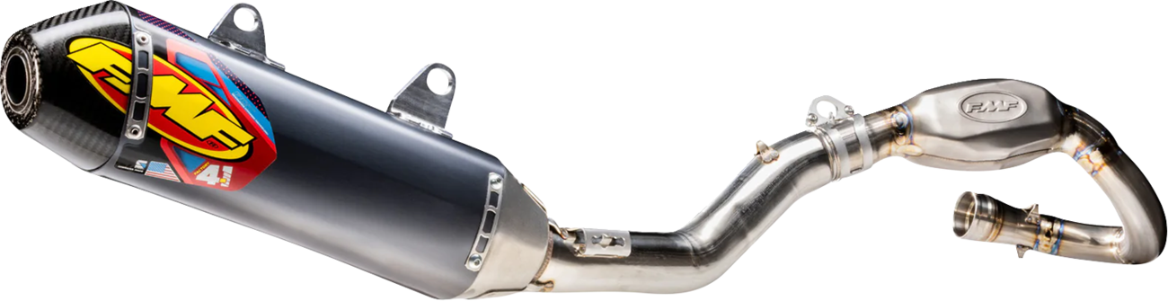 Fmf Q4 Hex S/A Slip-On Muffler - Stainless Steel/Anodized - Honda CRF250R/RX