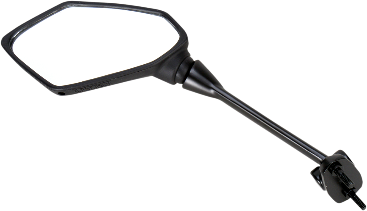Emgo Mirror - Side View - Polygon - Black - Left 2009-2011 Kawasaki EX650 Ninja 650