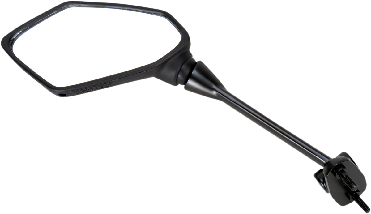 Emgo Mirror - Side View - Polygon - Black - Left 2009-2011 Kawasaki EX650 Ninja 650