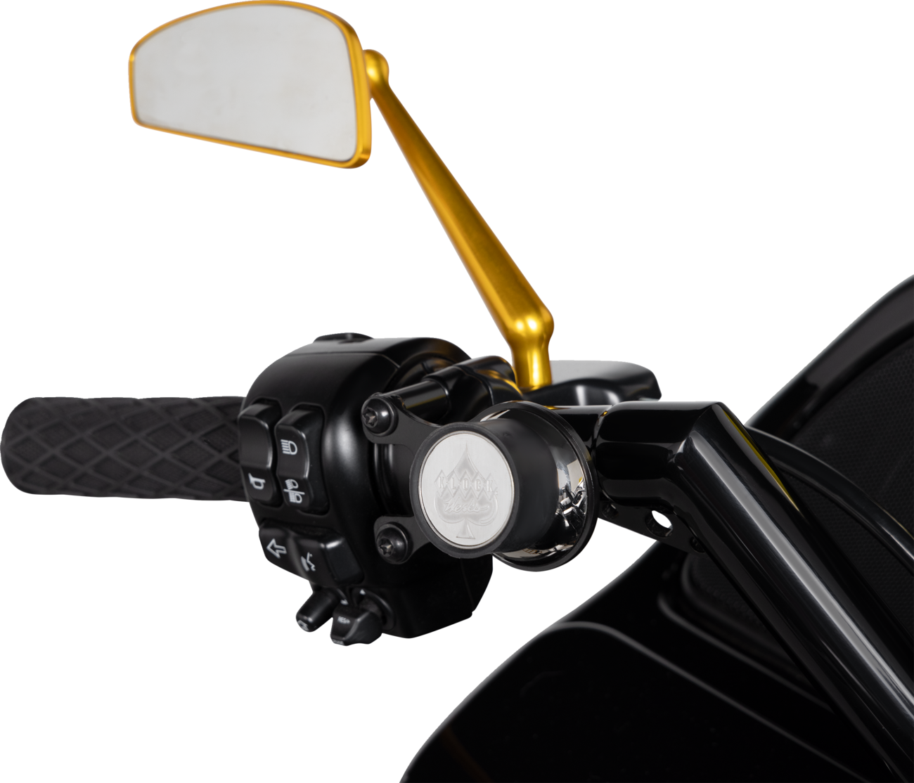 Arlen ness Mirror - Tearchop - Side View - Teardrop - Gold - Left
