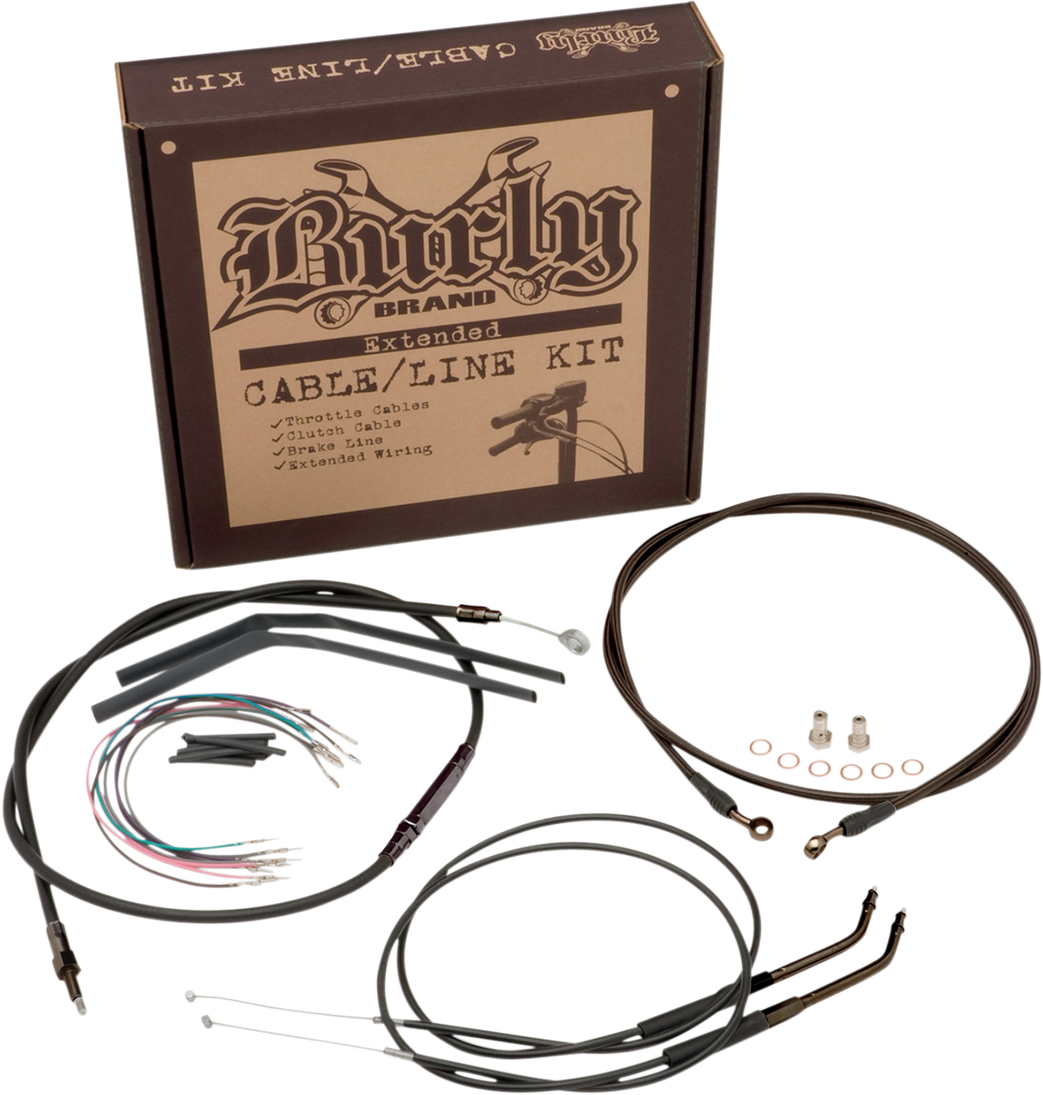 Burly Handlebar Cable Installation Kit For Harley Softail FL 2007-2010