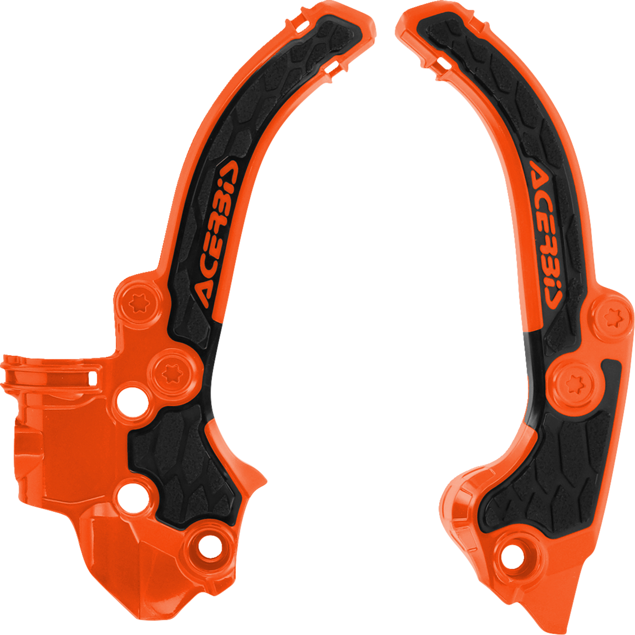 Acerbis X-Grip Frame Guards - Black/Orange - Gas Gas | Husqvarna | KTM