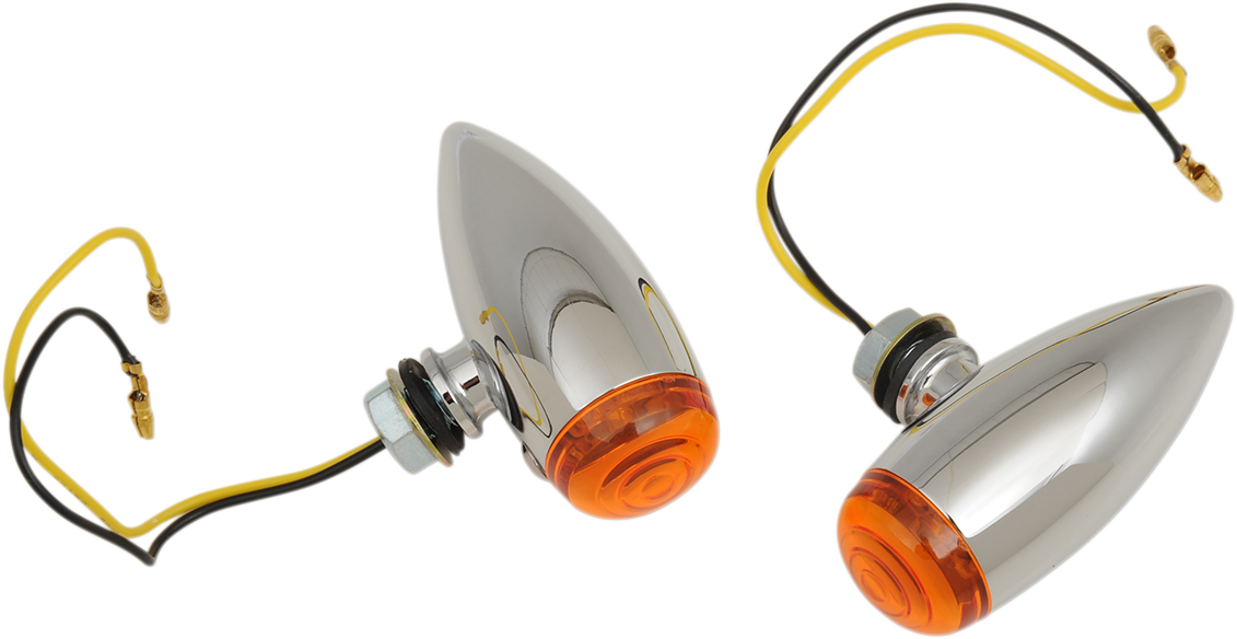 Drag specialties BulletvMarker Lights - LED - Amber Lens - Chrome