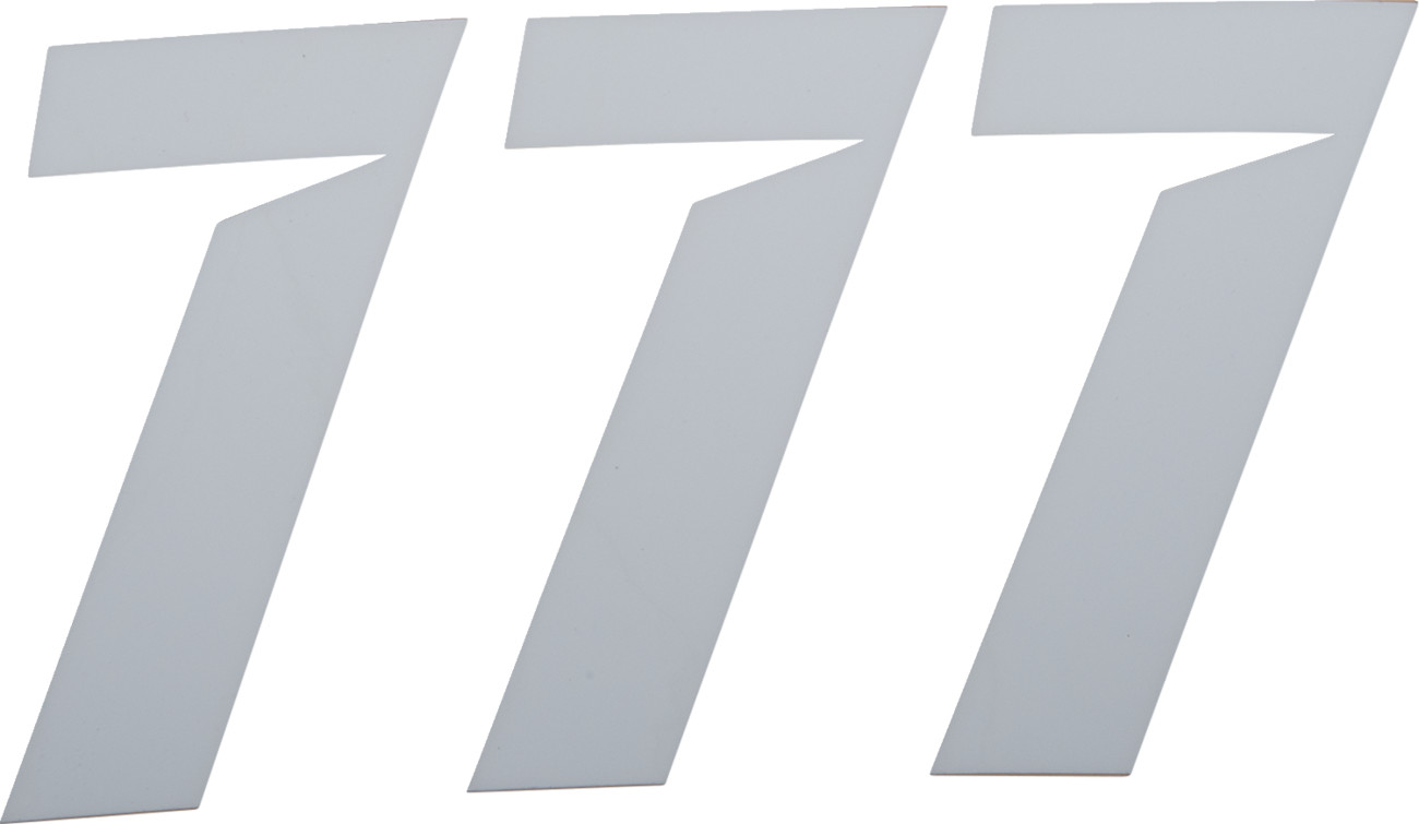 D'cor visuals Slash Number Plate - #7 - White - 4"