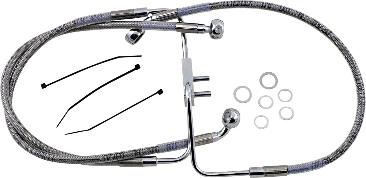 Drag specialties Brake Line - Front (Upper) - Stainless Steel 2018-2019 Harley Davidson FXFB Fat Bob 107 / 2018-2019 Harley Davidson FXFBS Fat Bob 114