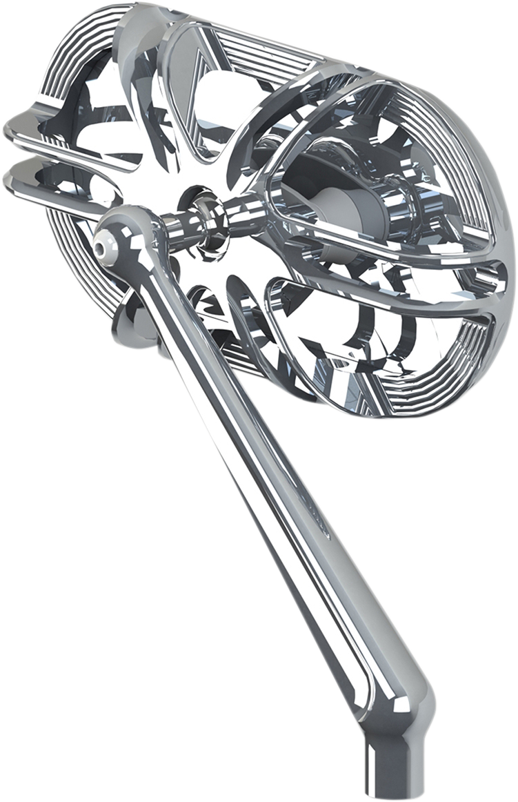 Arlen ness Mirror - Side View - Caged Series/Deep Cut - Chrome - Right