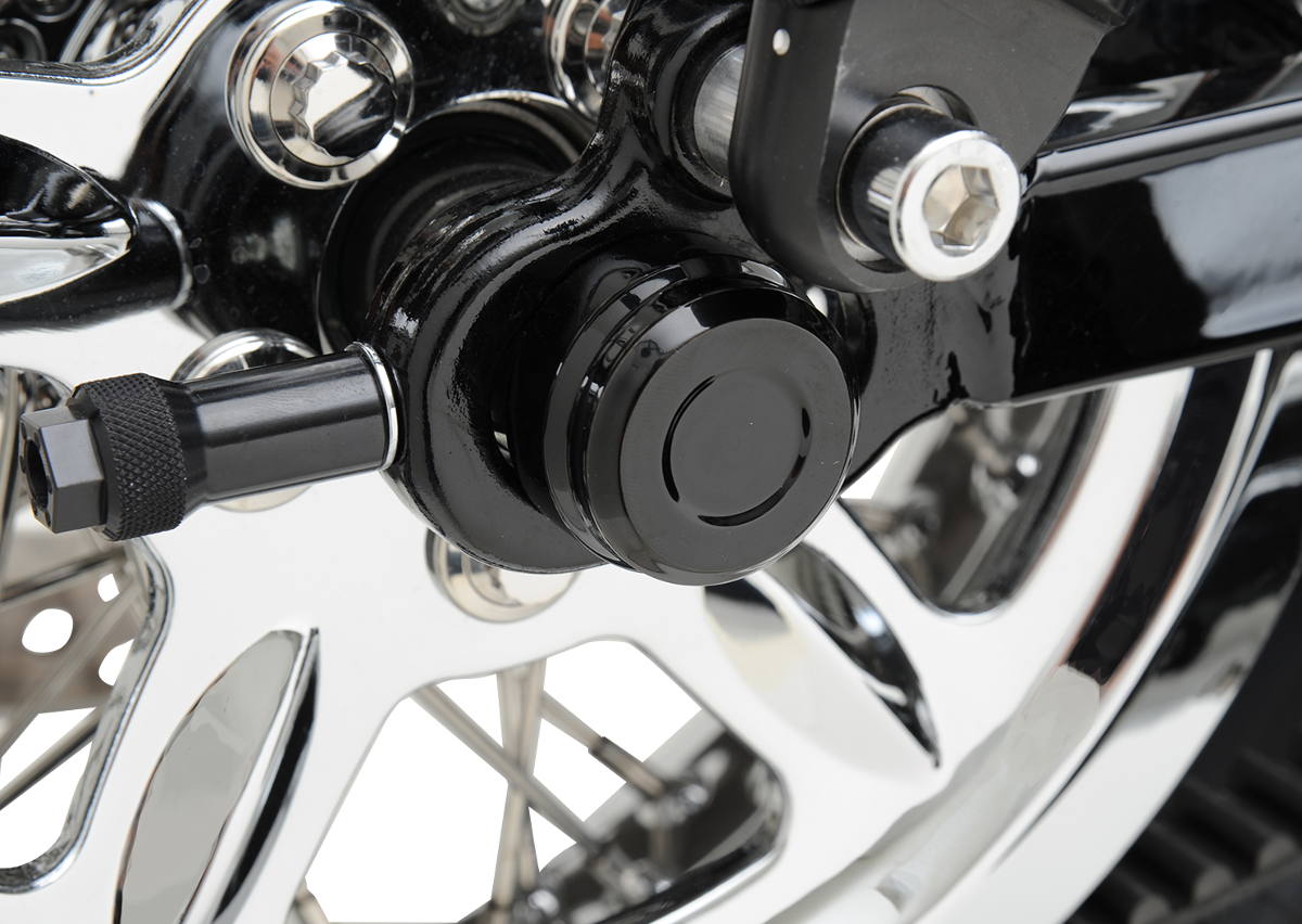 Drag specialties Axle Caps - Rear - Black - Pair Harley Davidson