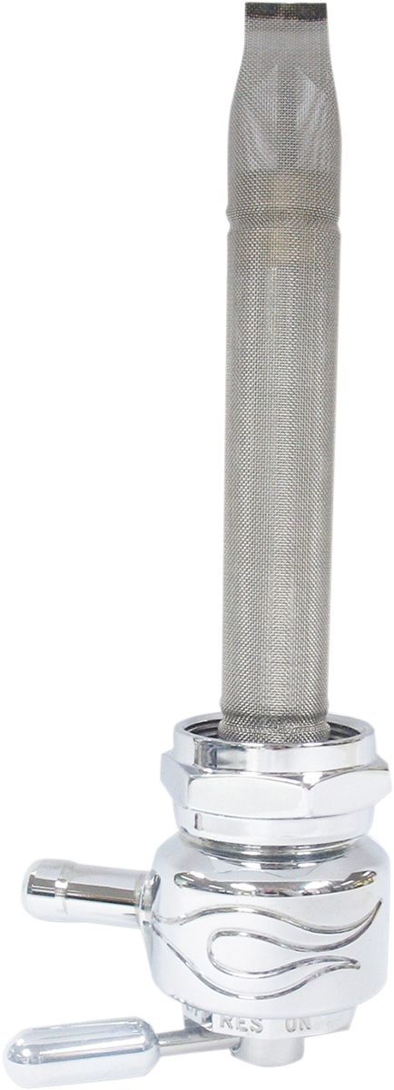 Pingel Round Fuel Valve - Flamed Chrome - 22 mm