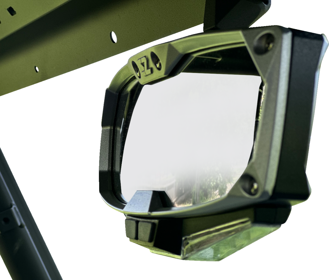 SEIZMIK Halo R Rear View Mirror with Cast Aluminum Bezel/LED Cabin Light - CF Moto