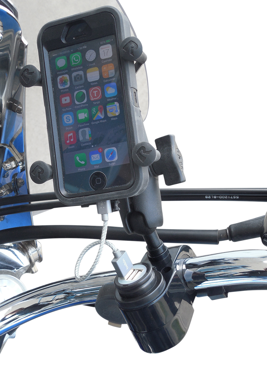 Dual USB Port Charger with 1" Ball Mount