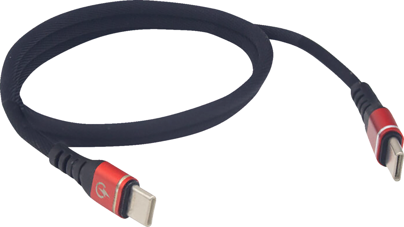 RIDEPOWER 12" Male USB-C to Male USB-C Heavy-Duty Phone Charging Cable