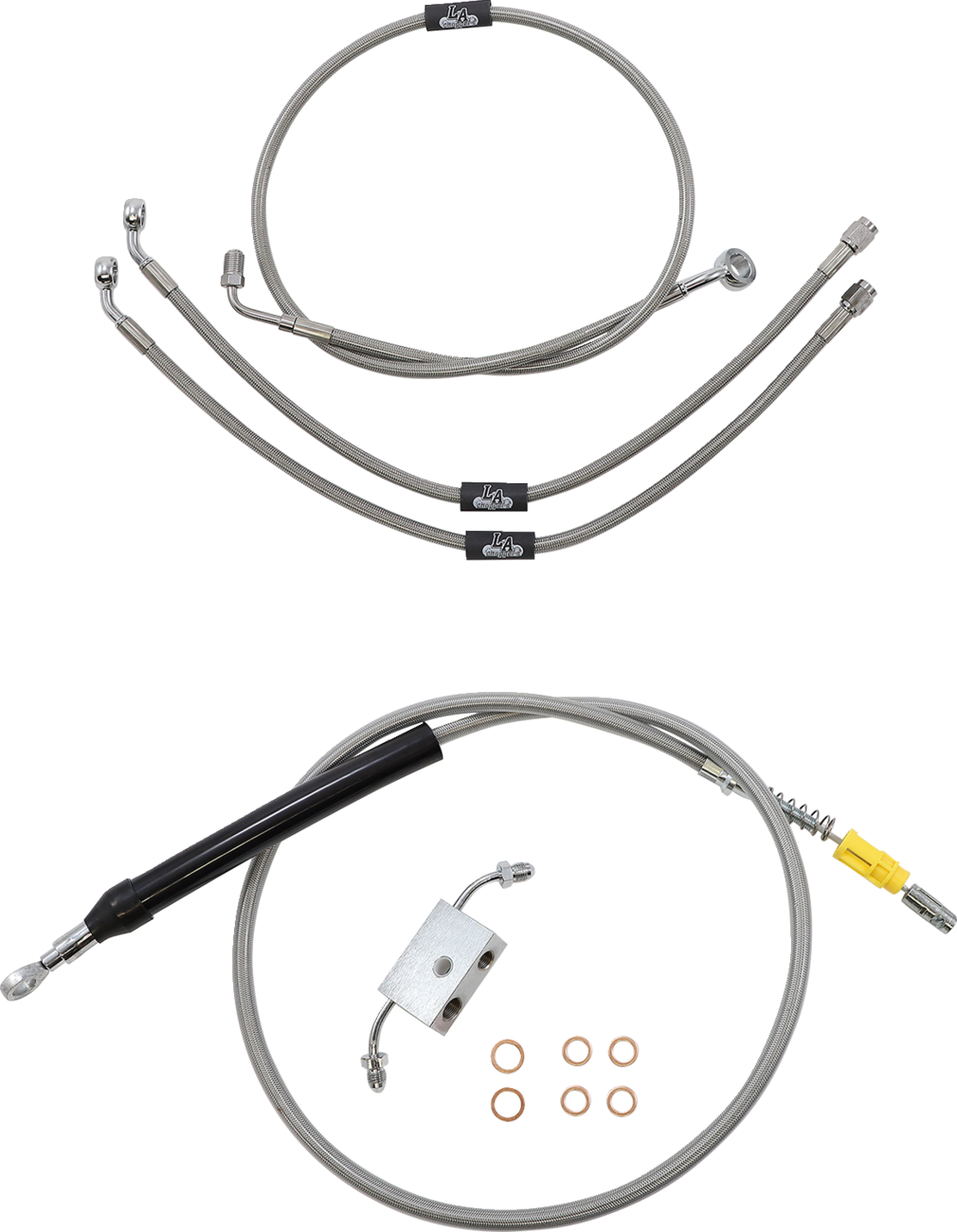 LA CHOPPERS Standard Stainless Braided Handlebar Cable/Brake Line Kit