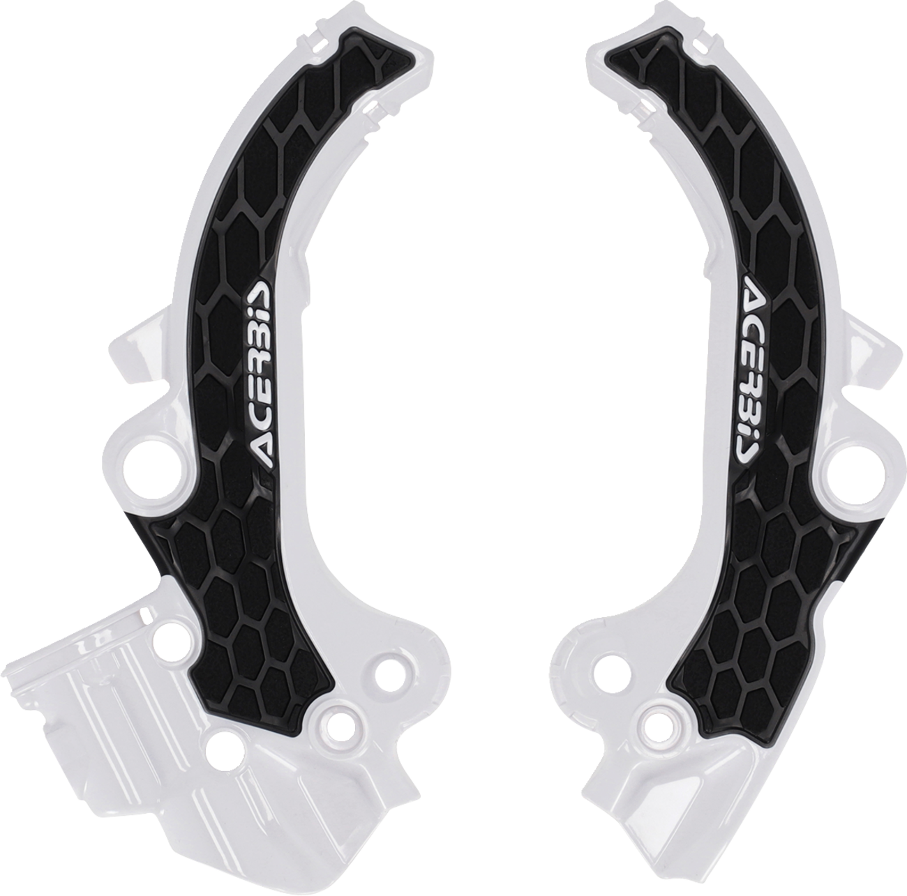 Acerbis X-Grip Frame Guards - Black/White - SX65 | TC65 | MC65 2024-2025 Husqvarna TC65 / 2024-2025 KTM 65 SX / 2024-2025 Gas Gas MC 65