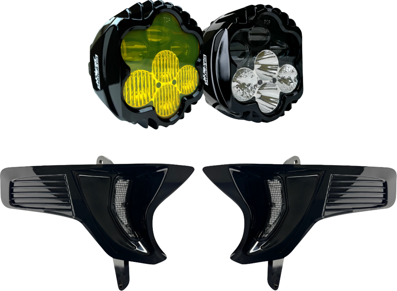 Custom dynamics Shark Demon® 2 Headlight/Fog Light - w/ Speed Plates Harley Davidson