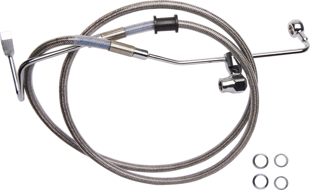 Drag specialties Brake Line - Rear - ABS - Stainless Steel Harley Davidson