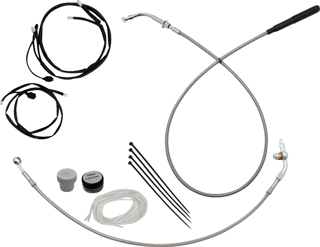 Fat baggers inc. EZ Install Kit - 16" Handlebars - Upper Clutch - Braided Stainless Steel/Chrome 2023-2025 Harley Davidson FLTRXSE CVO Road Glide