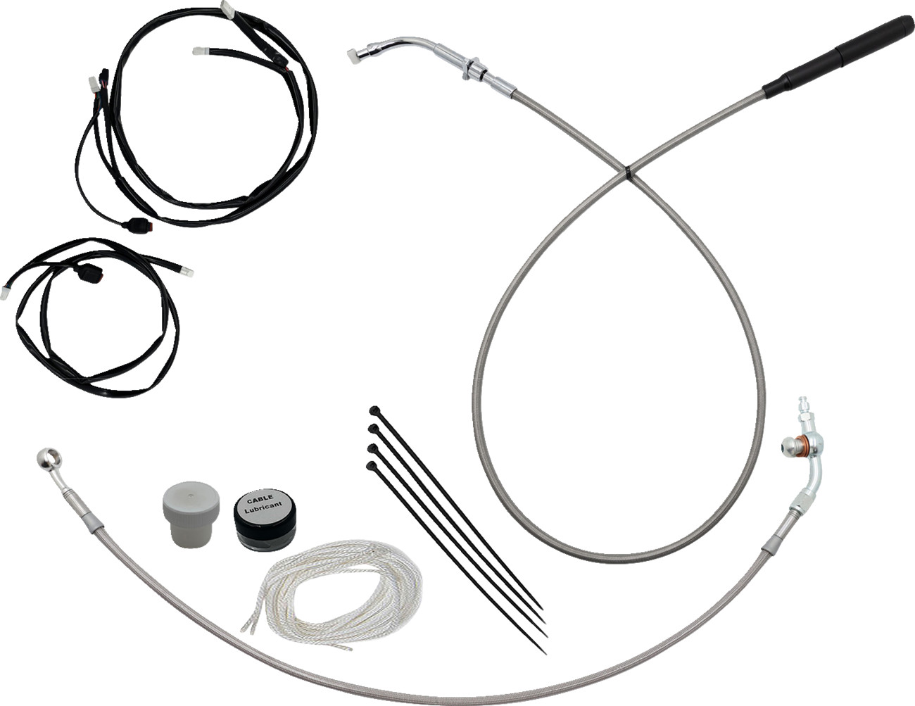 Fat baggers inc. EZ Install Kit - 18" Handlebars - Upper Clutch - Braided Stainless Steel/Chrome 2024-2025 Harley Davidson FLTRX Road Glide / 2023-2025 Harley Davidson FLTRXSE CVO Road Glide
