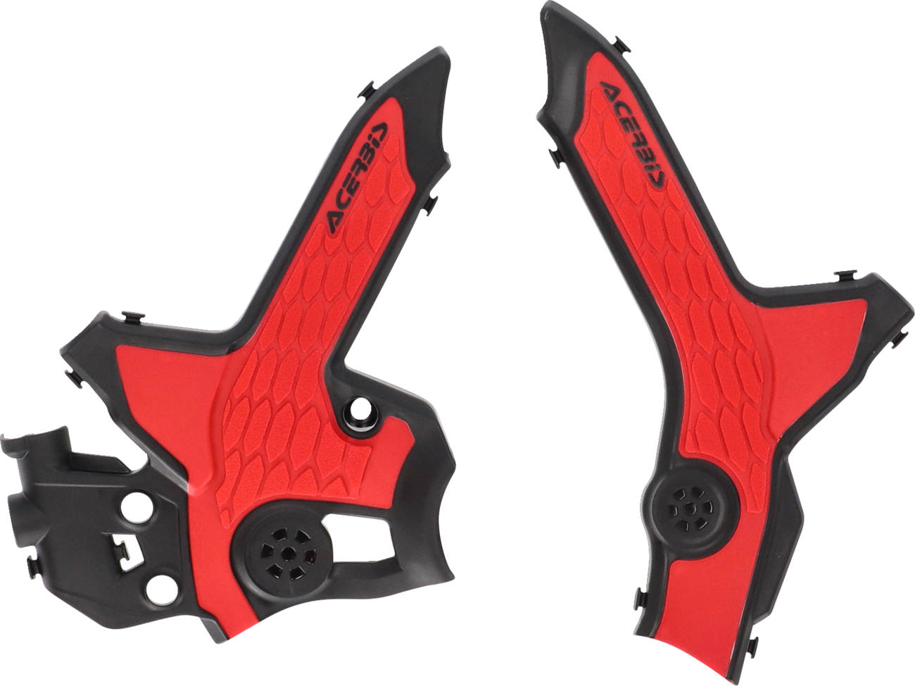 Acerbis X-Grip Frame Guards - Black/Red - CRF300 2021-2024 Honda CRF300L ABS / 2021-2024 Honda CRF300L