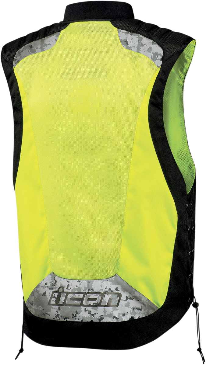 Icon Mens Yellow Mesh Mil Spec Interceptor Reflective Motorcycle Riding