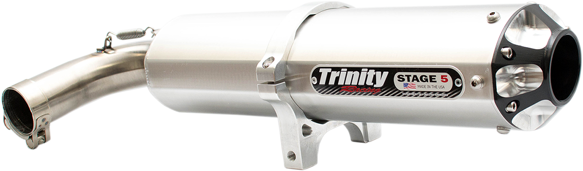 Trinity Racing Silver Single Canister Stage 5 Muffler for 16-18 Yamaha YXZ 1000R