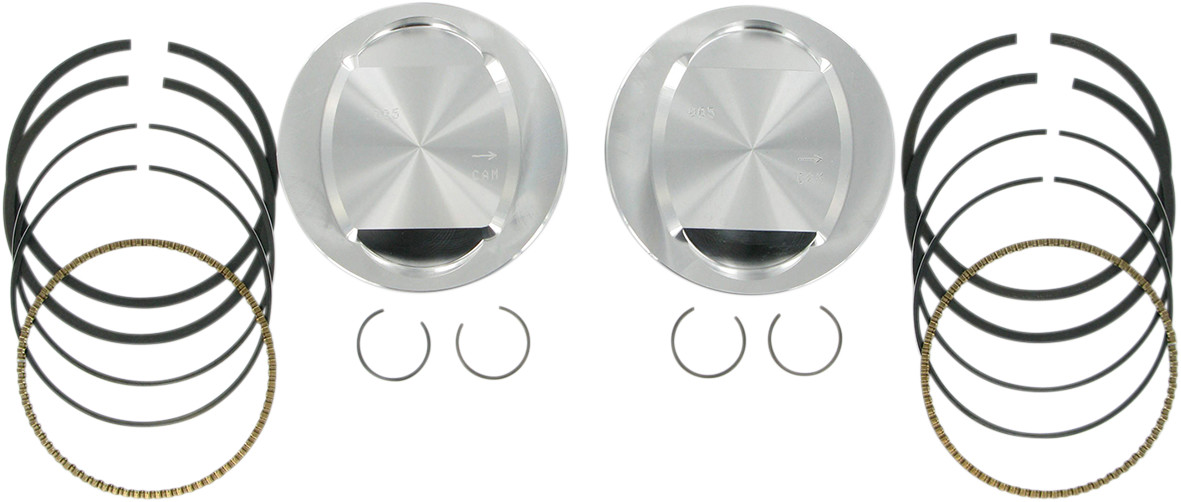 S&S Cycle Piston Kit, 3.437" Bore, 10.3:1 For Harley 1999-2006