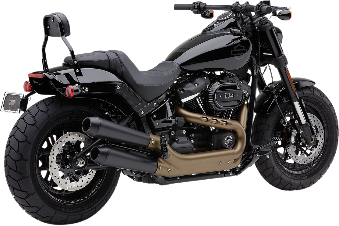 Cobra Black 4" Exhaust Mufflers for 2018-2022 Harley Softail Fat Bob
