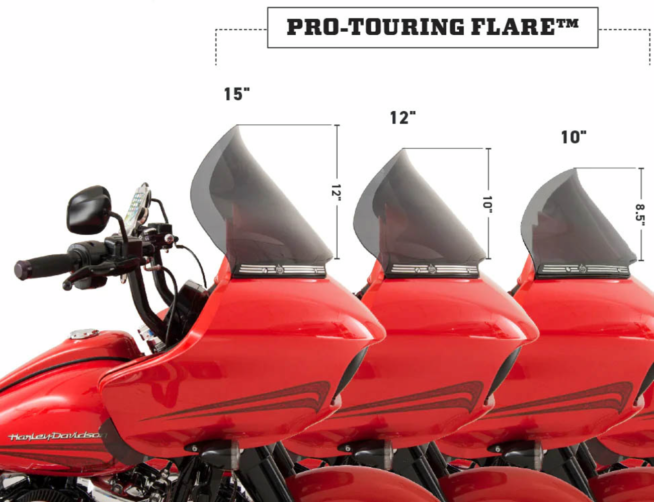Klock werks Flare™ Windshield - 10" - Tinted - FLTR Harley Davidson