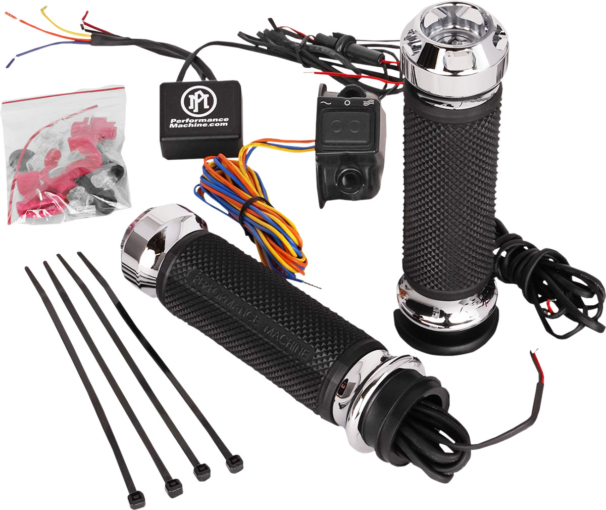 Performance Machine Apex Heated Grips For Harley With Throttle By Wire