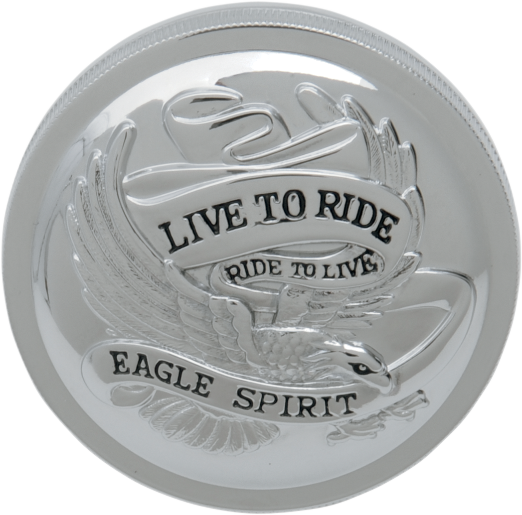 Drag specialties "Live to Ride" Gas Cap - Vented - Chrome Harley Davidson