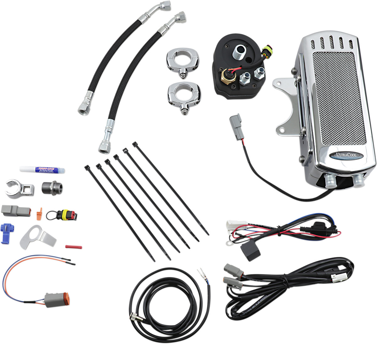 UltraCool Side Mount Oil Cooler Kit For Harley Touring With S&S T-Series Engines 1999-2008