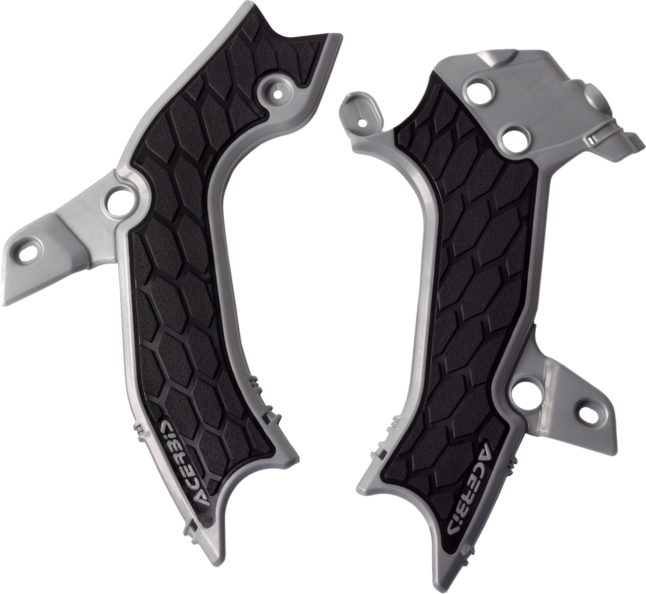 Acerbis X-Grip Frame Guards - Silver/Black - KX 250/X/450 2025-2025 Kawasaki KX250X / 2024-2025 Kawasaki KX450 / 2025-2025 Kawasaki KX250