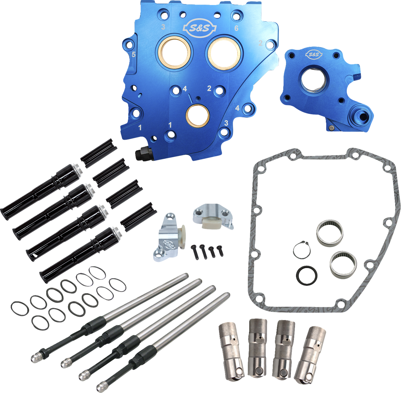 S&s cycle Cam Chest Kit without Cams - Chain Drive - Black Pushrods - Twin Cam Harley Davidson
