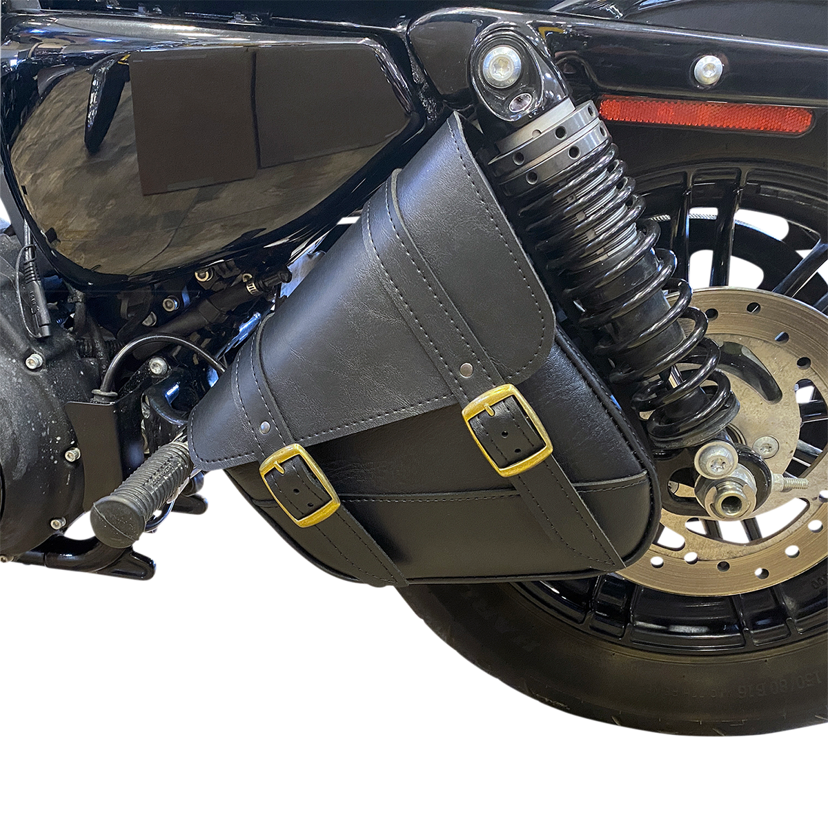 Willie & Max Brass Monkey Swing Arm Saddlebag For Harley Sportster 1986-2022