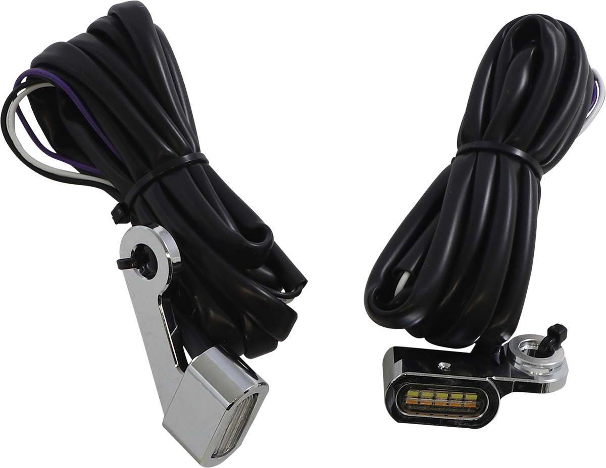 Drag specialties Marker Lights - White/Amber - Chrome Harley Davidson