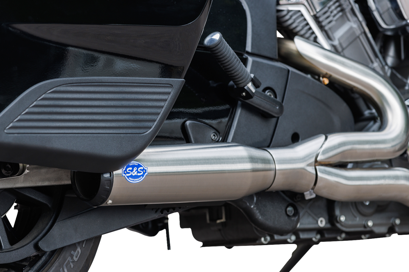 S&s cycle 2-into-1 Qualifier Exhaust System - 50-State - Brushed - Stainless Steel Indian