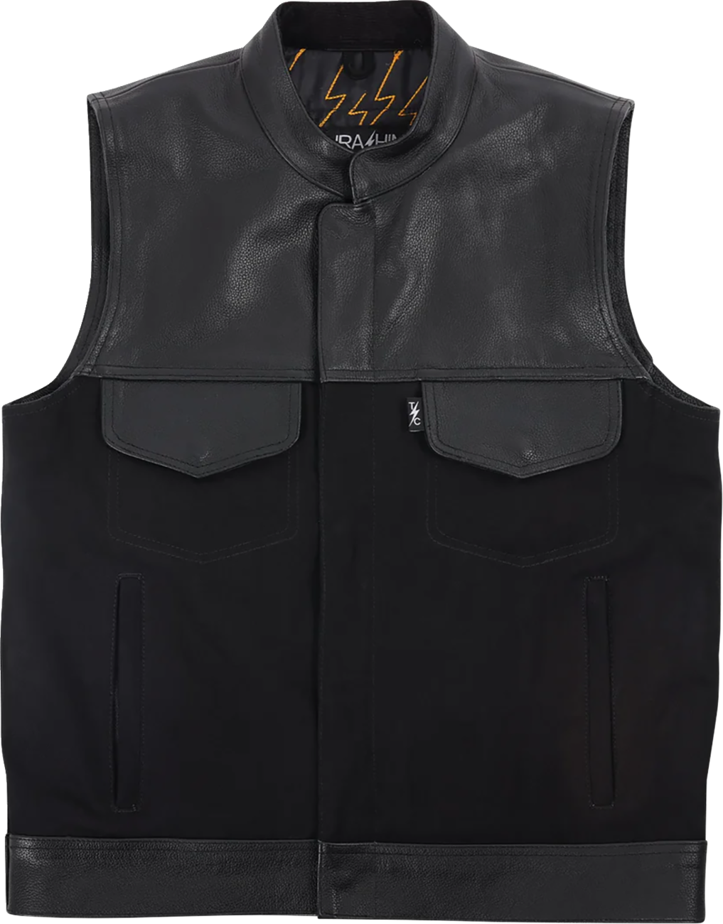 Thrashin supply co. Kanan Leather/Denim Riding Vest