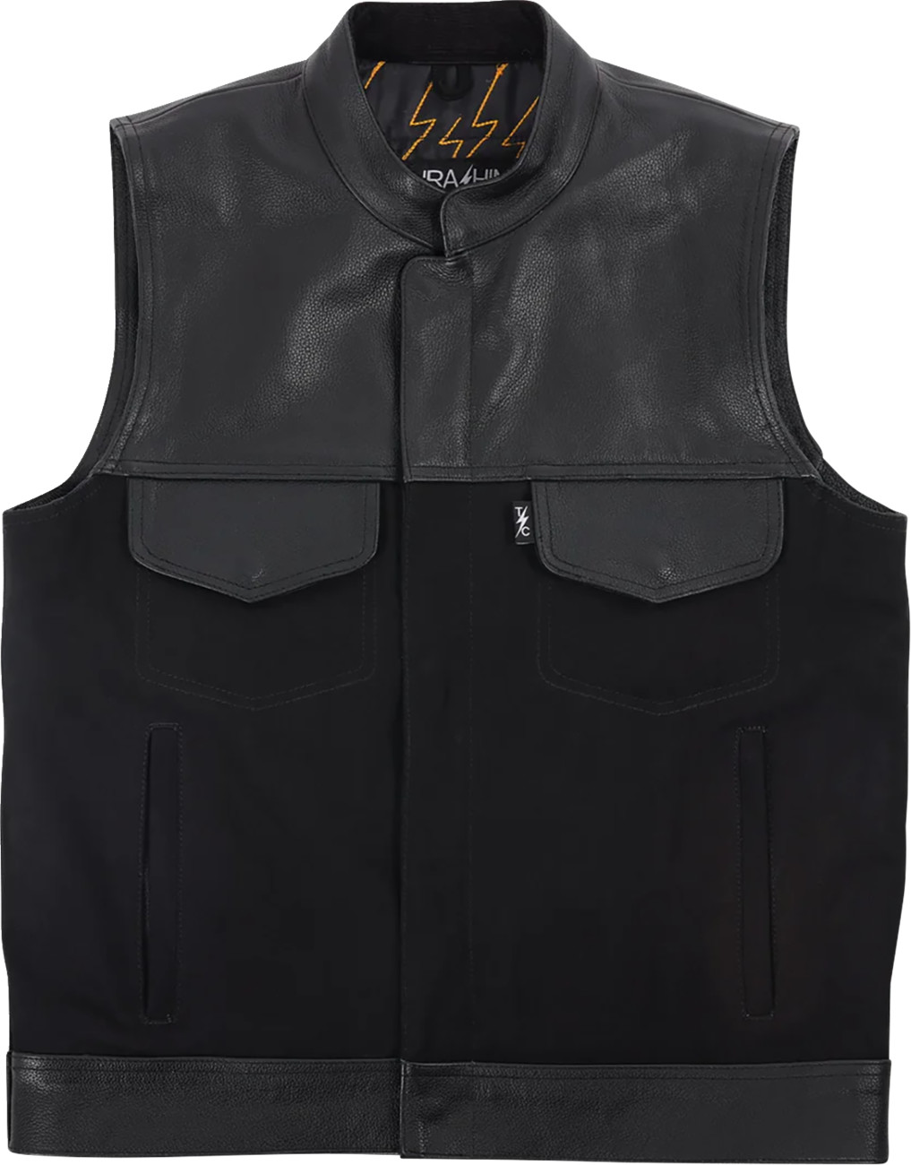 Thrashin supply co. Kanan Leather/Denim Riding Vest