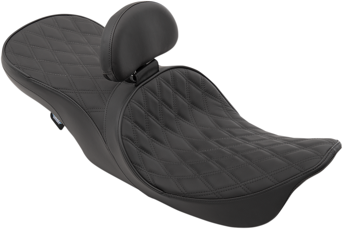 Drag specialties seats Low Forward Touring Seat - Double Diamond - Driver Backrest - FLHR/FLHX '99-'07 Harley Davidson