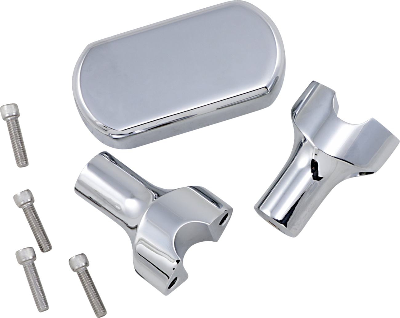 La choppers Solid Handlebar Riser & Top Clamp Kit - 3" - Chrome