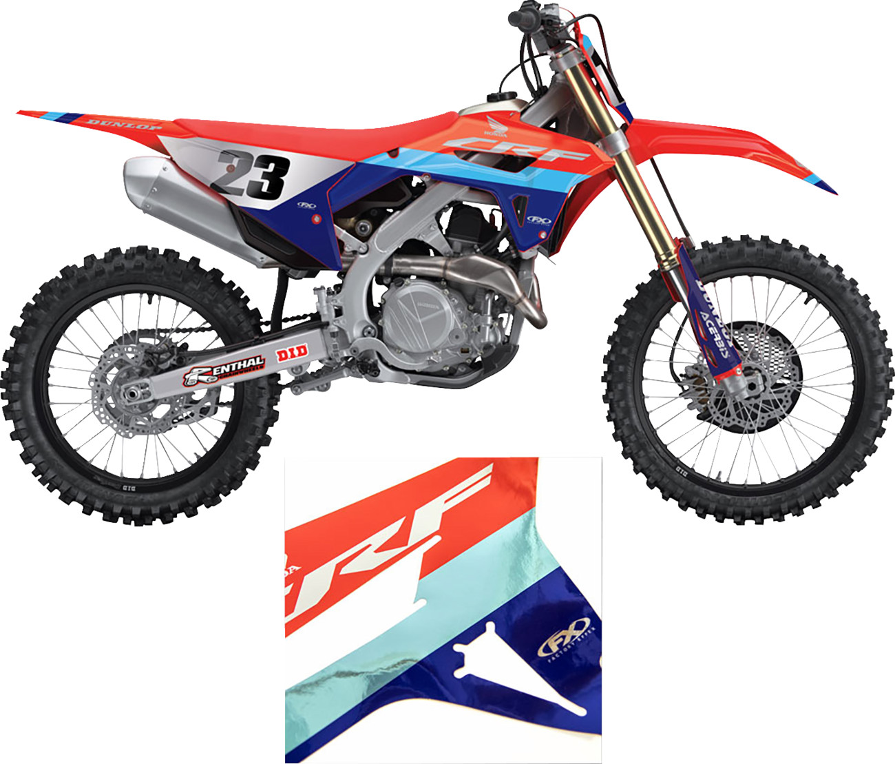 Factory Effex Candy Chrome Shroud / Airbox Graphics Kit Honda CRF250R / CRF450R 2021-2024