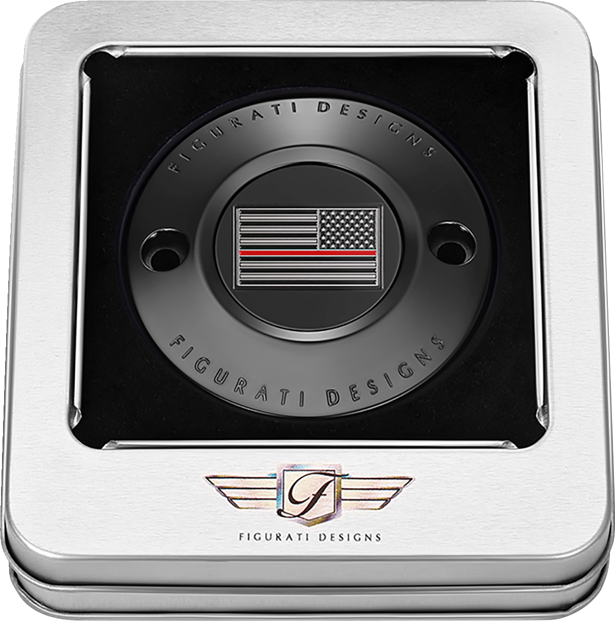 Figurati Designs Red Line Flag Timing Cover For Harley M8 2017-2026