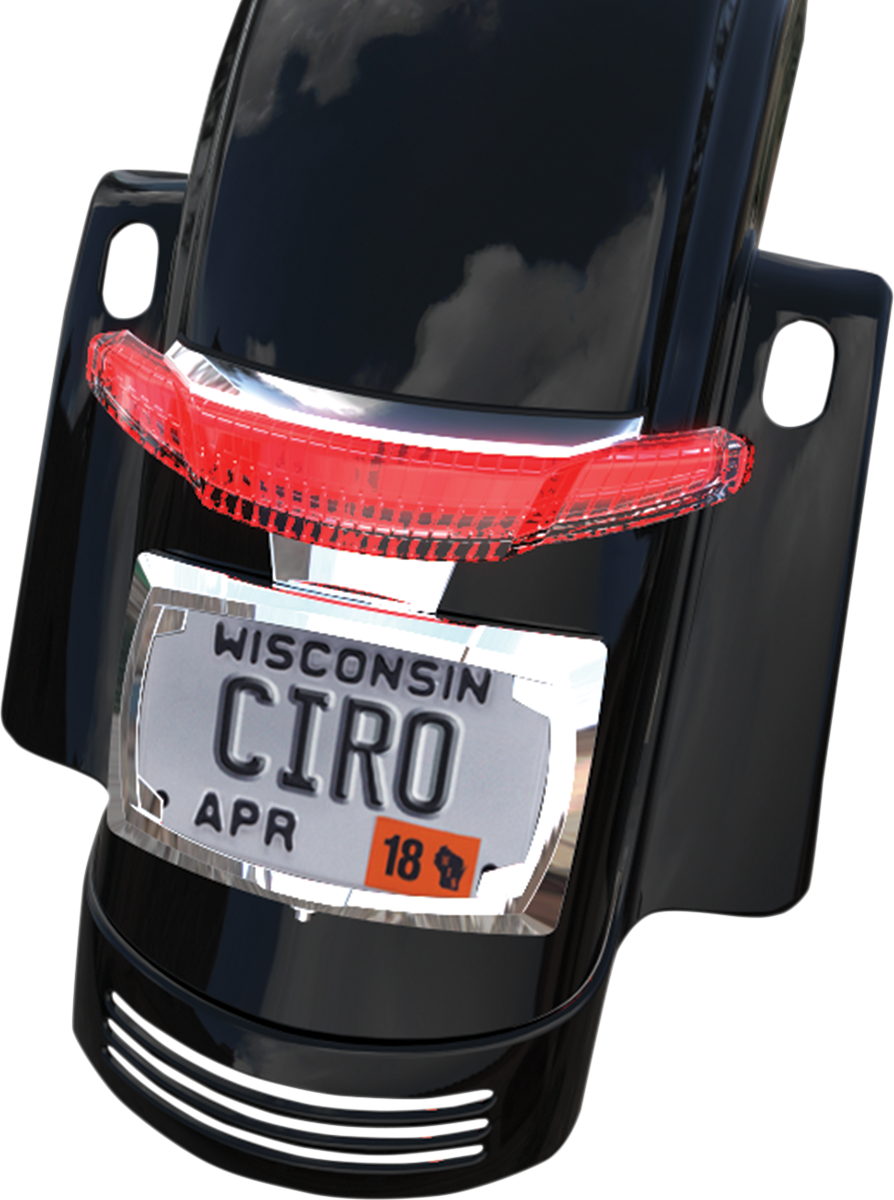 Ciro Latitude Chrome LED Tailight License Plate Holder for 14-19 Harley Touring