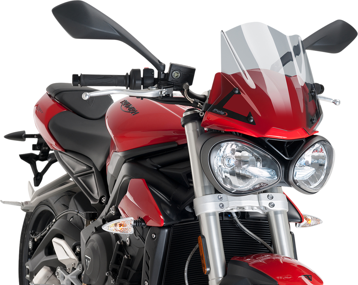 Puig hi-tech parts New Generation Windscreen - 12-1/4" - Light Smoke - Street Triple 765 2018-2019 Triumph Street Triple 765