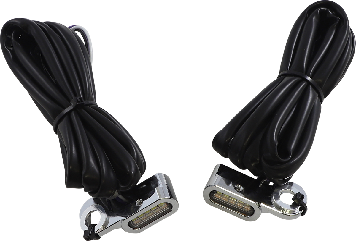 Drag specialties Marker Lights - White/Amber - Chrome Harley Davidson