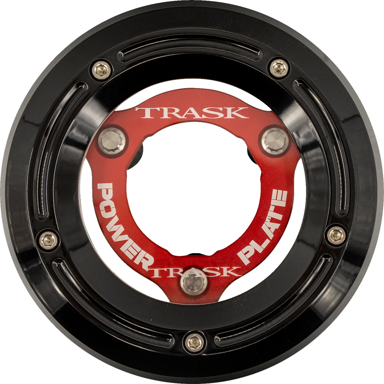 Trask Derby Cover with Power Plate - Black/Red - Kit - '18-'25 Softail Harley Davidson