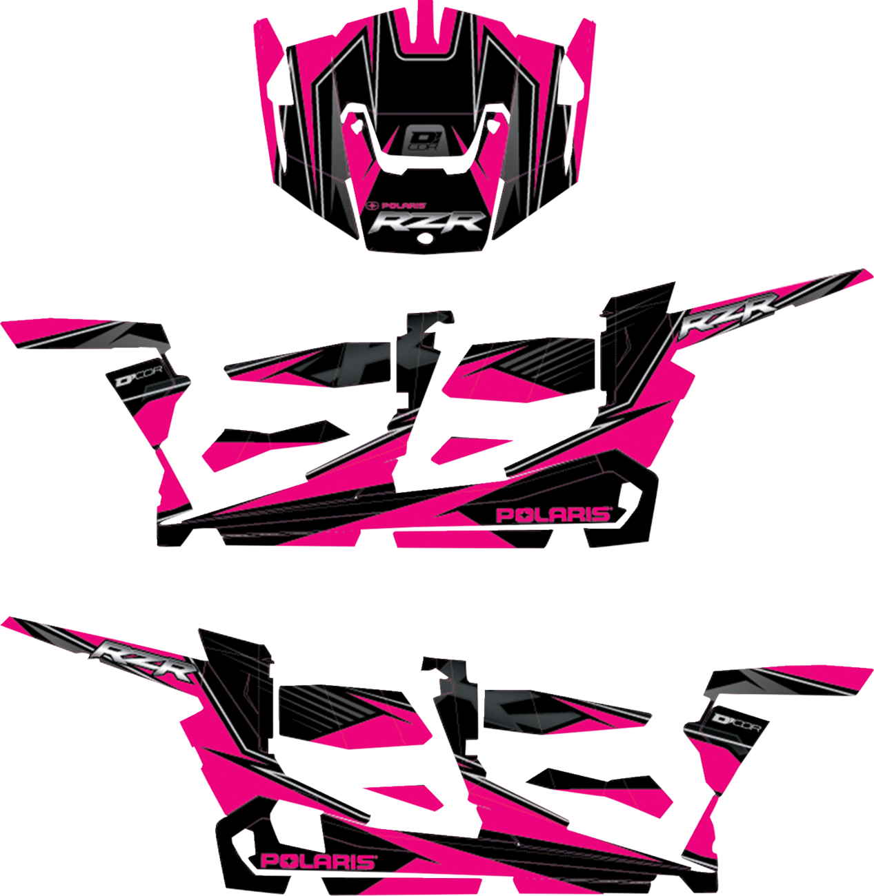 D'cor visuals Complete UTV Graphics Kit 2014-2016 Polaris RZR XP 4 1000 EPS / 2017-2017 Polaris RZR 4 XP 1000 4x4