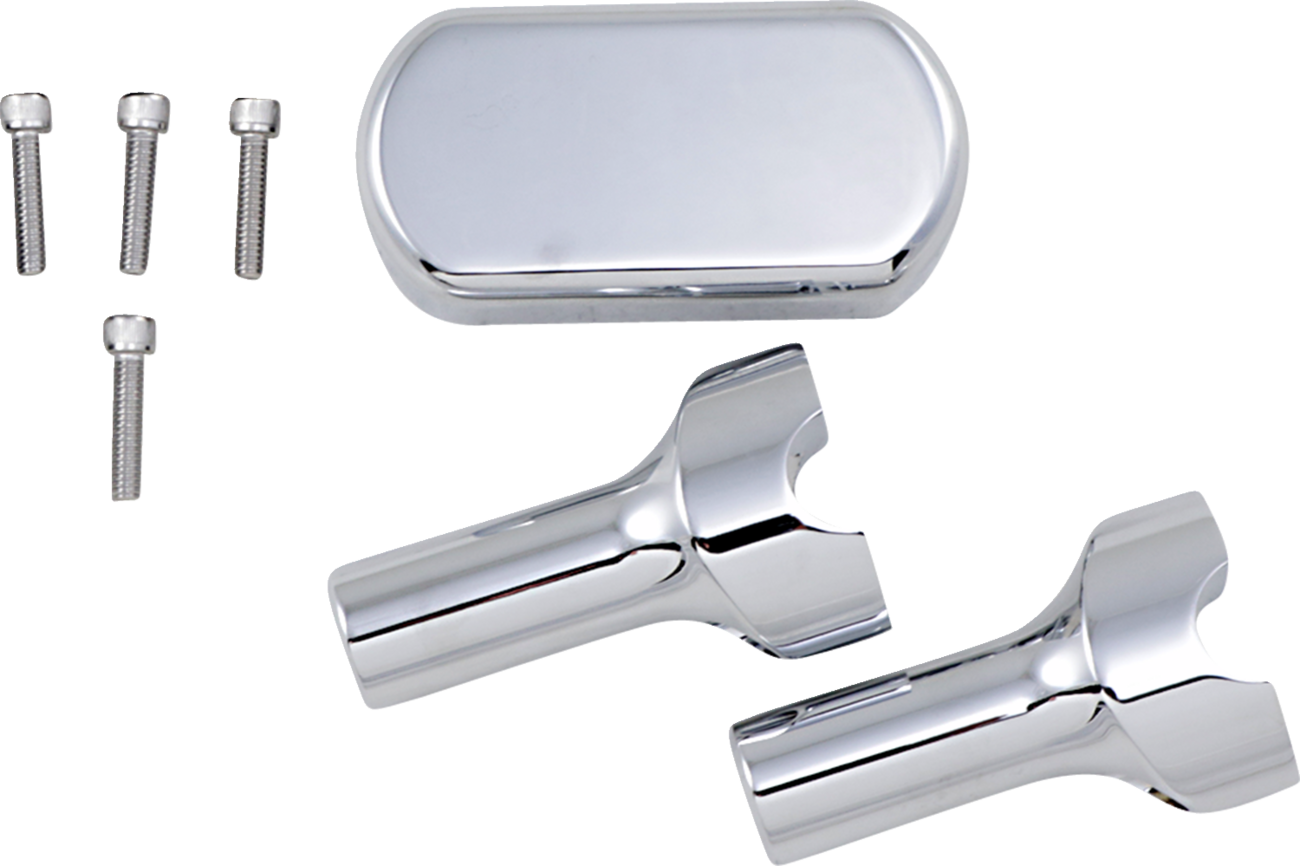 La choppers Solid Handlebar Riser & Top Clamp Kit - 4" - Chrome