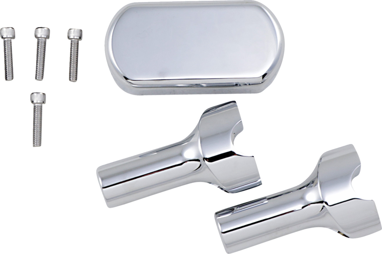 La choppers Solid Handlebar Riser & Top Clamp Kit - 4" - Chrome