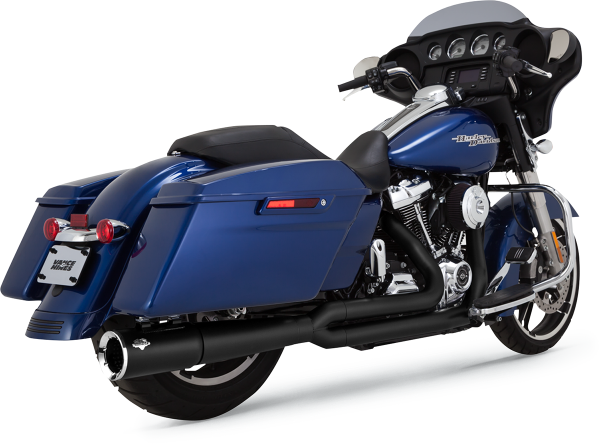 Vance & Hines Black Pro Pipe Megaphone Exhaust 1719 Harley Touring
